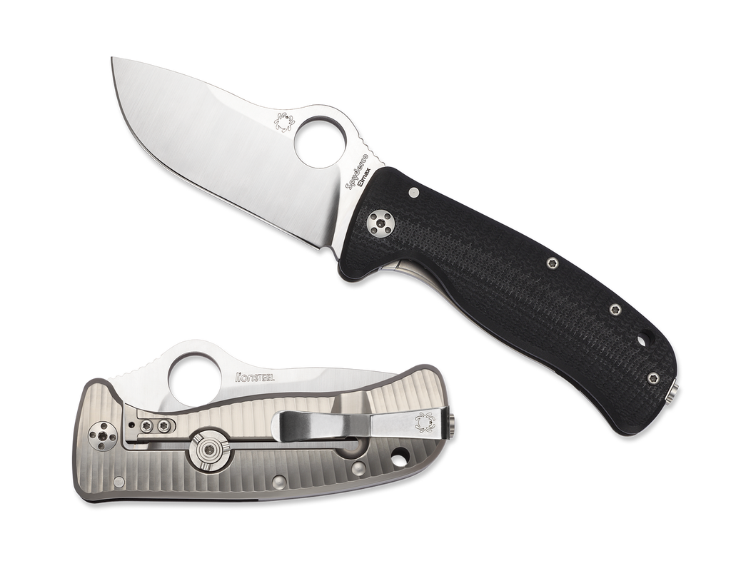 REFERENCE ONLY - Spyderco Lil Lionspy C181GTIP Folding Knife, 3.125" Plain Edge Blade, Black G-10 and Titanium Handle