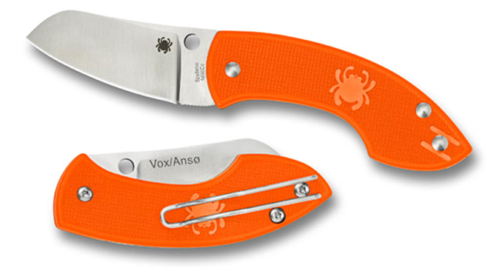 REFERENCE ONLY - Spyderco Pingo C163POR Slipit Folding Knife, 2.35" Plain Edge Blade, Orange FRN Handle