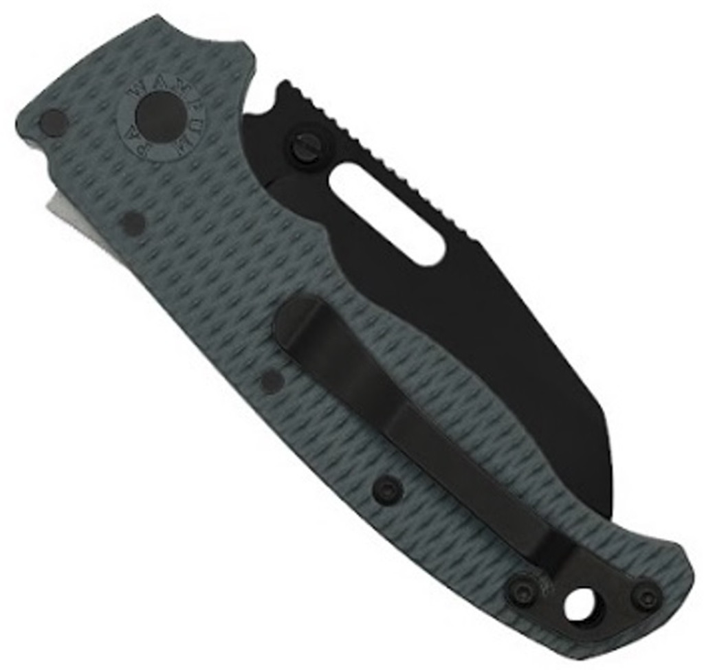 Demko Knives AD-20.5 Shark Foot Knife Black DLC 3" D2 Steel Blade Gray Grivory