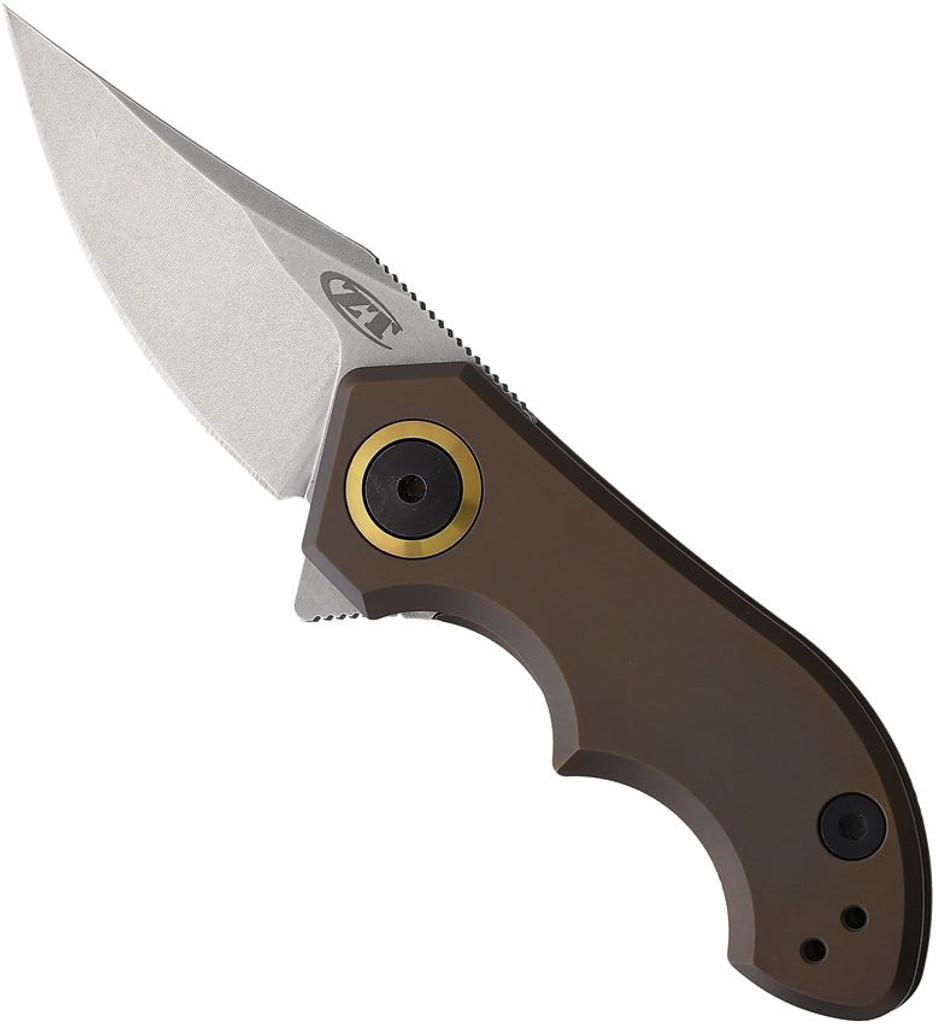 Zero Tolerance 0022TIBRZ Folding Knife 1.8" 20CV Blade Bronze Titanium