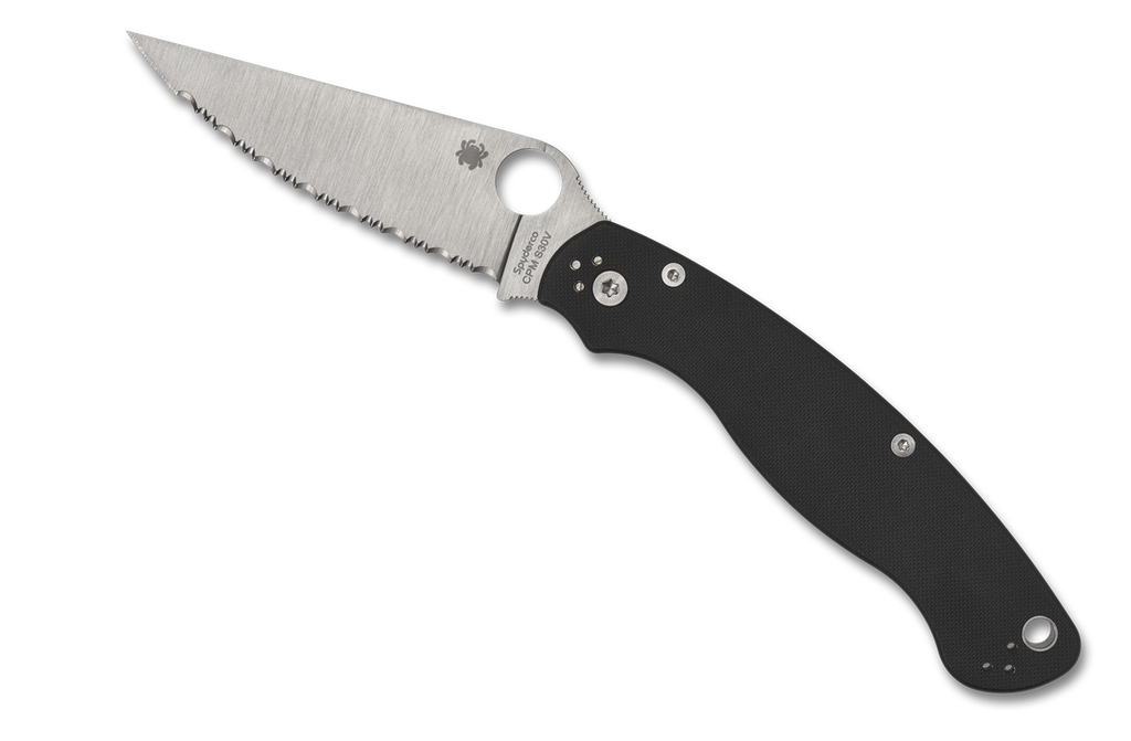 Spyderco Military 2 Folding Knife C36GS2 Satin S30V Serrated Blade Black G-10