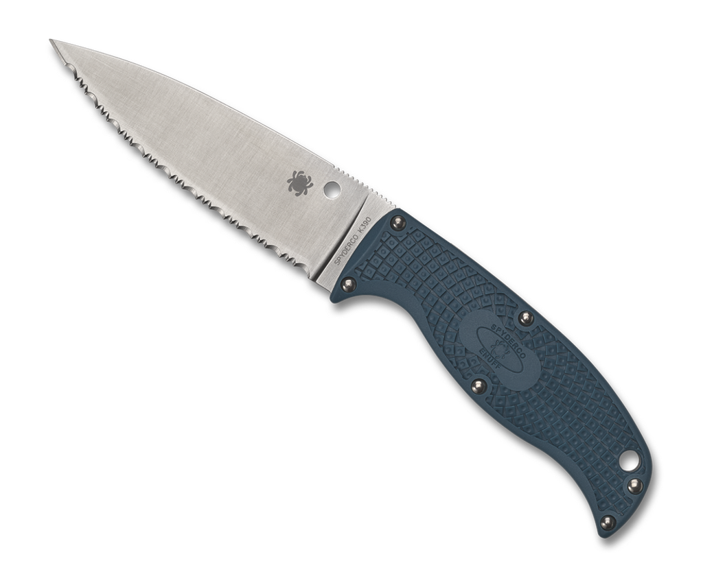 Spyderco Enuff 2 Leaf Fixed Blade Knife FB31SBL2K390 Serrated K390 Blade FRN