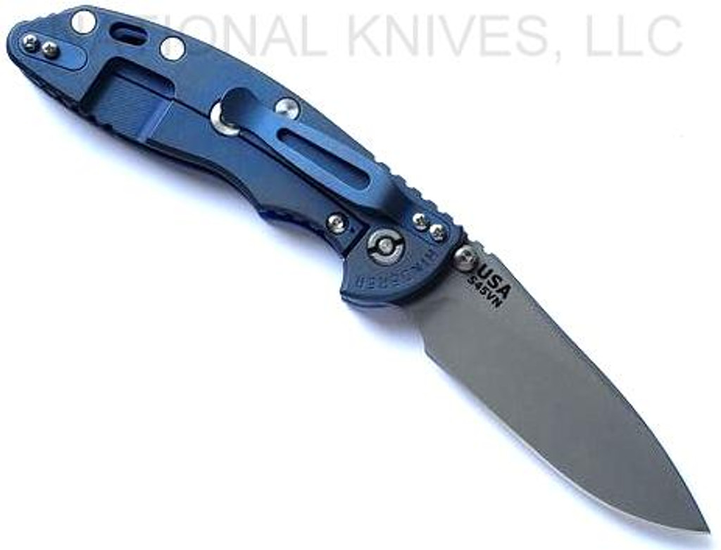 Rick Hinderer Knives XM-18 Slicer Non-Flipper Working Finish S45VN BTLBL LS Blue