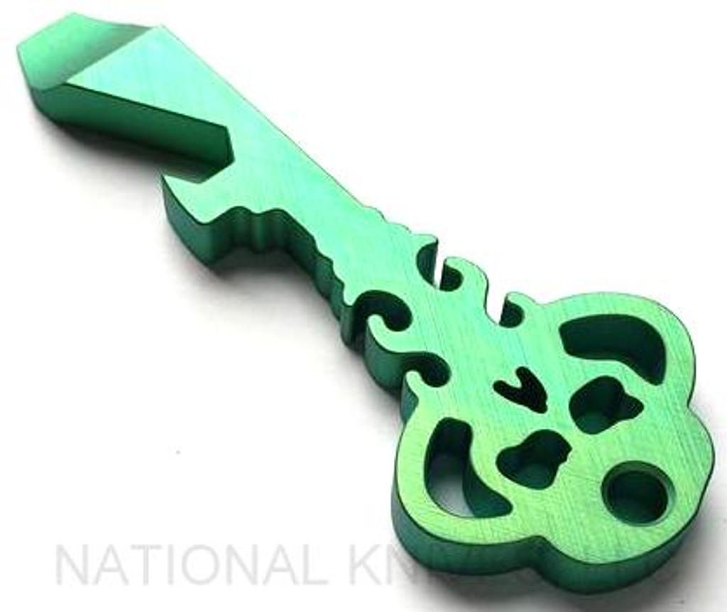 Chaves Ultramar Key Pry Bar Multitool - Titanium - Crosshatch Green