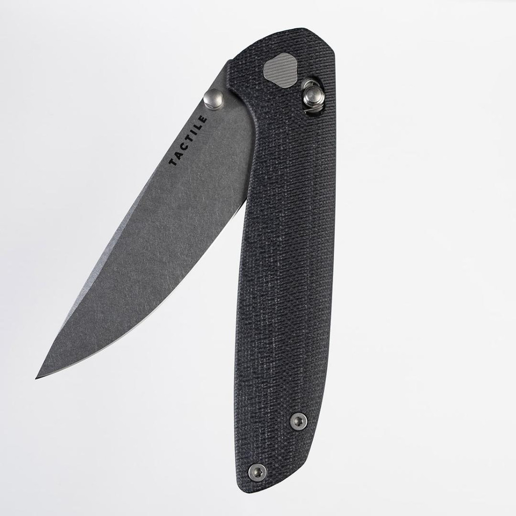 Tactile Knife Co Maverick Knife Stonewashed CPM MagnaCut Blade Black G-10 Handle