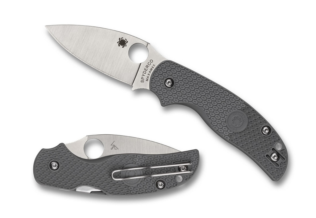 Spyderco Sage 5 Folding Knife C123PGY Plain Edge Maxamet Blade Gray FRN Handle