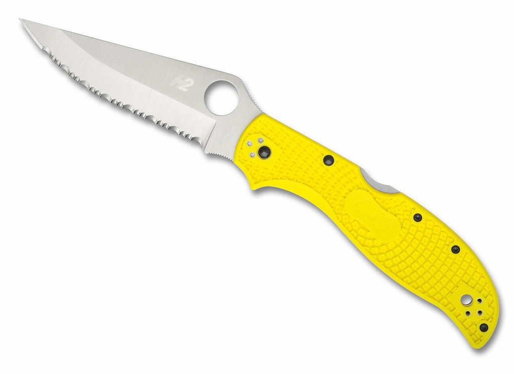 Spyderco Stretch 2 XL Salt Knife C258SYL Serrated H-2 Steel Blade Yellow FRN