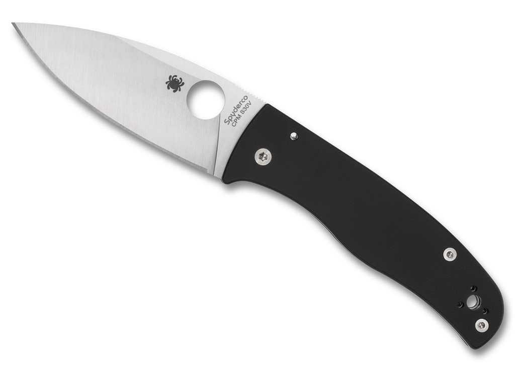 Spyderco Bodacious Folding Knife C263GP Satin CPM-S30V PlainEdge Blade Black G10