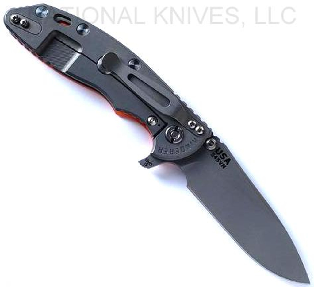 Rick Hinderer Knives XM18 Slicer Working Finish 3.5" S45VN Working Finish L/S Orange G-10