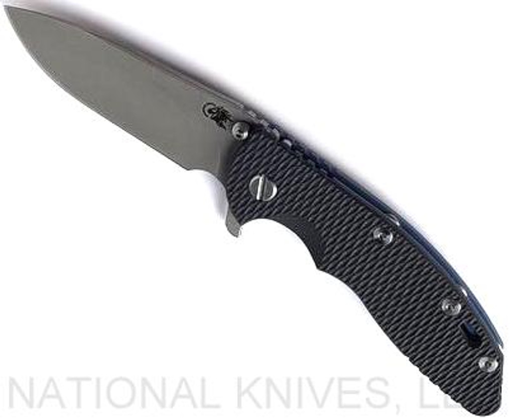 Rick Hinderer Knives XM18 Slicer Working Finish 3.5" S45VN Battle Blue L/S Black G-10