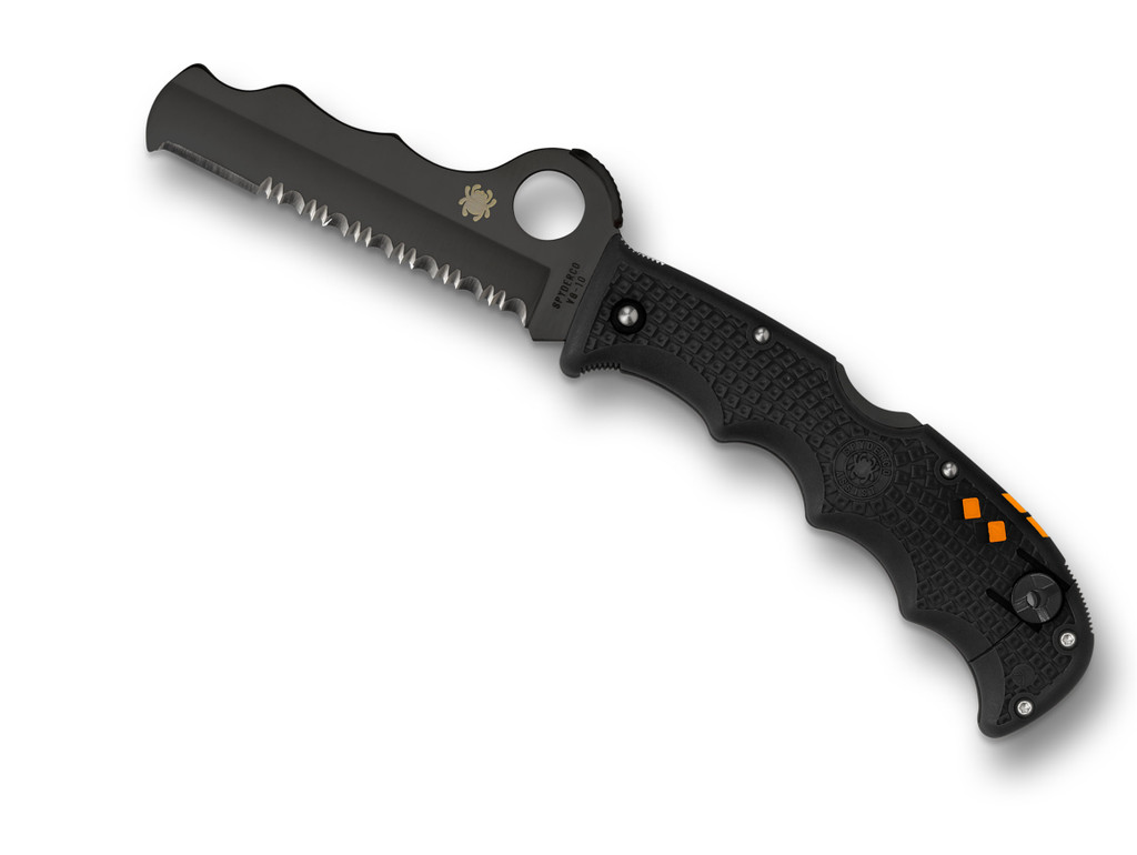 Spyderco Assist Rescue Knife C79PSBBK 3.68" Black ComboEdge VG10 Blade Black FRN