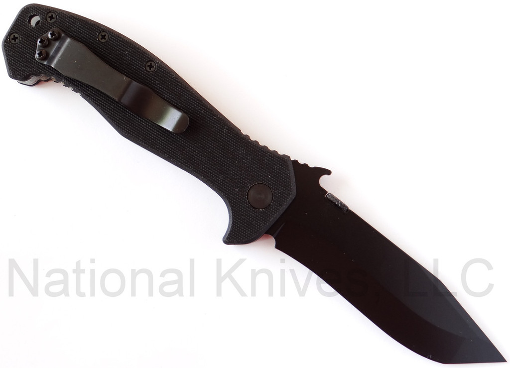 Emerson Knives CQC-15 BT Folding Knife, Black 3.9" Plain Edge 154CM Blade, Black G-10 Handle, Emerson "Wave" Opener