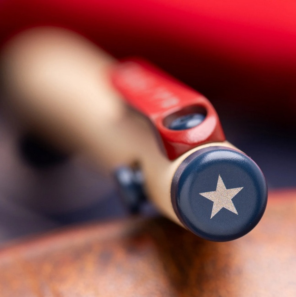 Tactile Turn Bolt Action ink pen - Seasonal Release All Star - top shown.  Overall length is 5.6" and features titanium construction with an All Star themed Cerakote finish.  Model 10-BA1-SEA-ALL.
