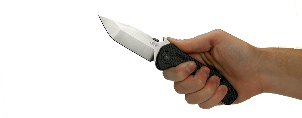REFERENCE ONLY - Zero Tolerance ZT 0620CF Emerson Folding Knife, 3-5/8" Plain Edge Blade, Black Carbon Fiber and Titanium Handle