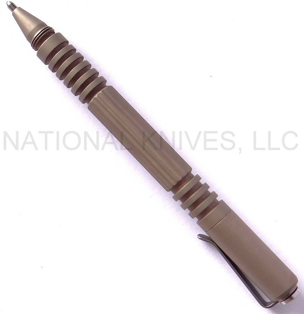 Rick Hinderer Knives Investigator Ink Pen, Stainless Steel, Flat Dark Earth