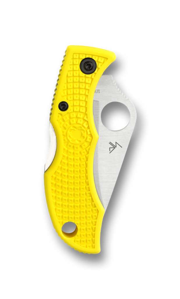 Spyderco Ladybug 3 Salt Folding Knife LYLS3 1.938" Serrated H-2 Blade Yellow FRN