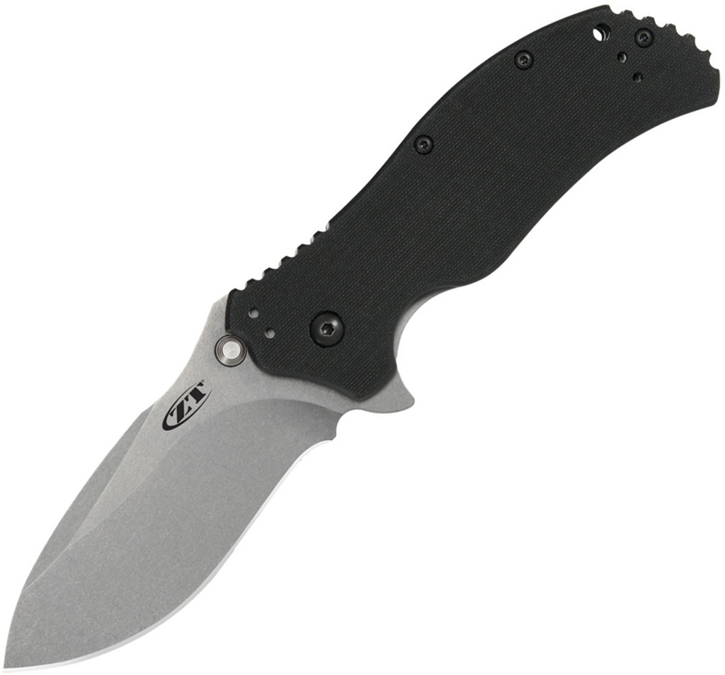 REFERENCE ONLY - Zero Tolerance 0350SW Assisted Opening Knife, Stonewashed 3.25" Plain Edge Blade, Black G-10 Handle