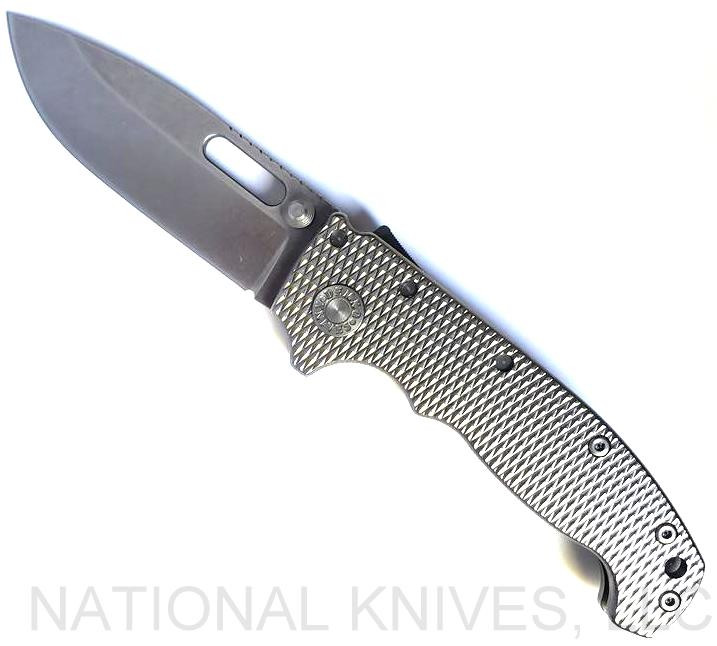 Demko Knives MG AD-20S Drop Point | Textured Titanium | 204P
