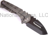 REFERENCE ONLY - Medford Knives Praetorian Folding Knife, Oxide 3.8" Plain Edge D2 Blade, Flamed Titanium Handle