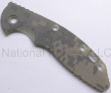 Rick Hinderer Knives XM-18 3.5" Textured G-10 handle scale - obverse shown.  ACU Camo color.