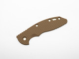 Rick Hinderer Knives XM-18 3.5" Textured G-10 handle scale - obverse shown. Flat Dark Earth (FDE) color. Rick Hinderer Knives XM-18 3.5" Textured G-10 handle scale - obverse shown. Flat Dark Earth (FDE) color.