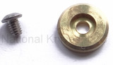 Rick Hinderer Knives Lock Bar Stabilizer - obverse.  Brass construction.  Model K003000500.