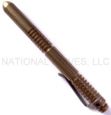 Rick Hinderer Knives Extreme Duty ink pen - shown with cap on.  Bronze anodized titanium construction.  Model P5802001TD.