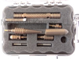 Rick Hinderer Knives Modular Kubaton Pen Set - shown in case.  Bronze anodized titanium construction.  P5802001DL.