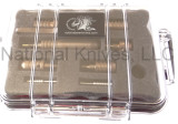 Rick Hinderer Knives Modular Kubaton Pen Set - shown in case.  Bronze anodized titanium construction.  P5802001DL.