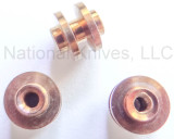 Rick Hinderer Knives Standoffs to fit Eklipse 3.5" and ZT 0392 folding knives - shown not installed on knife.  Stonewash bronze titanium construction.