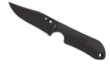 Spyderco Street Beat fixed blade knife - shown out of sheath reverse.  Black VG-10 stainless steel plain edge blade.  Black FRN handle.  Model FB15PBBK.