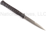 Cold Steel Ti-Lite folding knife with thumb stud - shown open pocket clip side.  CTS-XHP stainless steel plain edge blade.  Black aluminum handle.  Model 26ACSTX.  
For reference only.