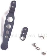 Rick Hinderer Knives Holey Pocket Clip and Filler Tab Set- obverse. Anodized Blue titanium construction.  Model K002010HO-BL.
For reference only
