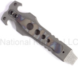 Rick Hinderer Knives HS TacTool Steel Flame pocket tool - shown reverse.  Working Finish titanium construction.  Model T9000000CC.
For reference only.