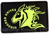 REFERENCE ONLY - Rick Hinderer Knives PVC Morale Patch, Black & Neon Green