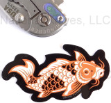REFERENCE ONLY - Rick Hinderer Knives Steel Flame Niobium Filler Tab (1) - Koi Fish