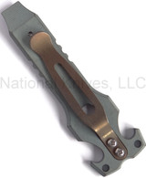REFERENCE ONLY - Rick Hinderer Knives HS-TacTool Steel Flame Pocket Tool - Smooth Titanium, Unique - Bronze Clip/Tab