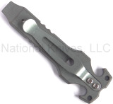 REFERENCE ONLY - Rick Hinderer Knives HS-TacTool Steel Flame Pocket Tool - Smooth Titanium, Unique - Anodized Light Blue Clip/Tab