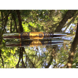 Finney Knives custom arrow ink pen - shown closed.  Steampunk style watch parts barrel.  Model FPEN2.
For reference only.