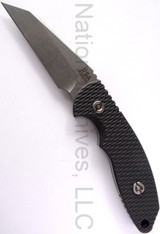 Rick Hinderer Knives FXM Wharncliffe Fixed Blade Knife, Stonewashed 3.5" Plain Edge S35VN Blade, Black G-10 Handle