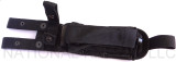 Rick Hinderer Knives FieldTac 5.5 fixed blade knife - black nylon sheath only shown obverse.  Stonewash S35VN stainless steel plain edge blade.  Black G-10 handle.  Model K60250SP00.