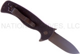 Emerson Knives Sheepdog Spear Point BT Flipper Folding Knife, Black 3.5" Plain Edge 154CM Blade, Black G-10 Handle, Emerson "Wave" Opener