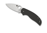 Spyderco Sage 5 Compression Lock folding knife with thumb hole - shown open presentation side.  Satin S30V stainless steel plain edge blade.  Black carbon fiber and G-10 laminate handle.  Model C123CFPCL.
For reference only.