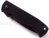Emerson Knives CQC-7A BT folding knife with thumb disk - shown closed presentation side.  Black 154CM stainless steel plain edge blade.  Black G-10 handle.  Model CQC-7A-BT.
For reference only.
