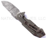 Rick Hinderer Knives Battle Field Pickup Half Track folding knife with flipper tab - shown open lock side.  S35VN stainless steel plain edge blade.  Smooth titanium handle.  Model K20090SPBF.
For reference only.
