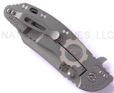 Rick Hinderer Knives Gearhead XM-24 Wharncliffe folding knife with thumb stud and flipper tab - shown closed lock side.  Working Finish M390 stainless steel plain edge blade.  FDE G-10 handle with Working Finish lock side.  Model K3023SGW00.
For reference only.