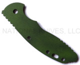 Rick Hinderer Knives 3.5" XM-18 "Bolstered" G-10 handle scale - reverse shown.  Toxic Green and Black in color.
For reference only.