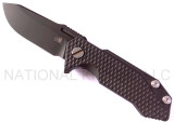 Rick Hinderer Knives Half Track folding knife with flipper tab - shown open presentation side.  Black DLC S35VN stainless steel plain edge blade.  Black DLC textured titanium handle with black DLC textured titanium lock side.  Model K20090SPNC.
For reference only.