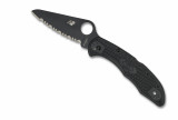 Spyderco Salt 2 Folding Knife C88SBBK2 3" Black Serrated H-2 Blade Black FRN