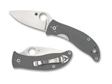 Spyderco Alcyone Folding Knife C222GPGY Plain Edge BD1N Blade Gray G-10